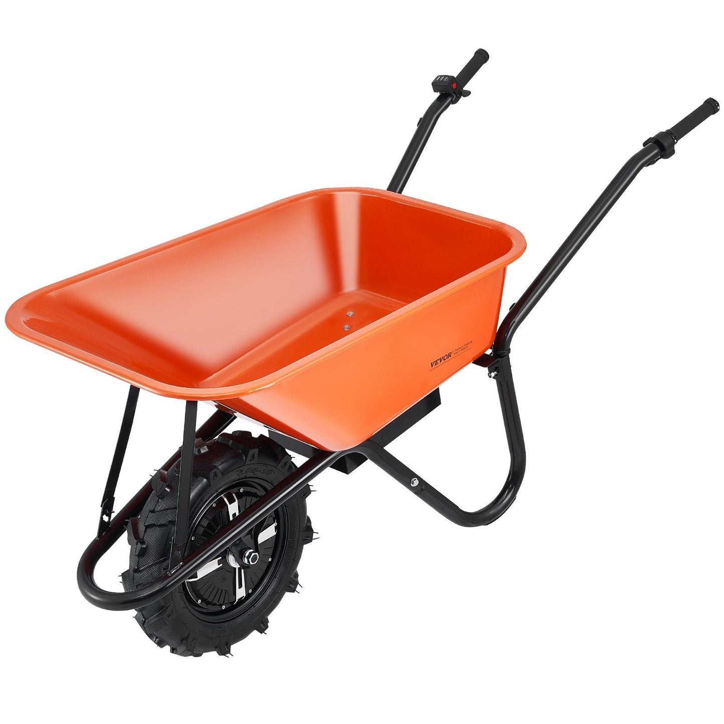 Electric Wheelbarrow Cart with Metal Handle & 16" Track Wheels