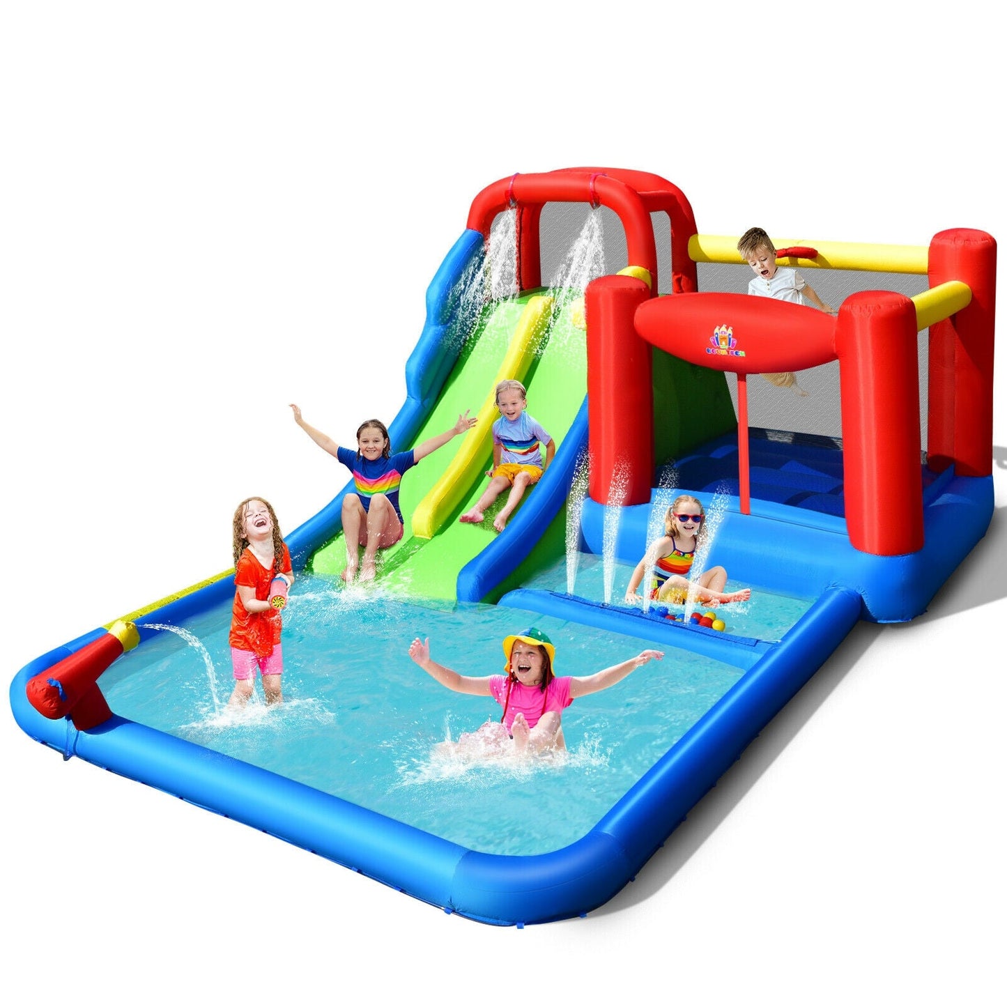 Inflatable Water Slide with Ocean Balls for Kids