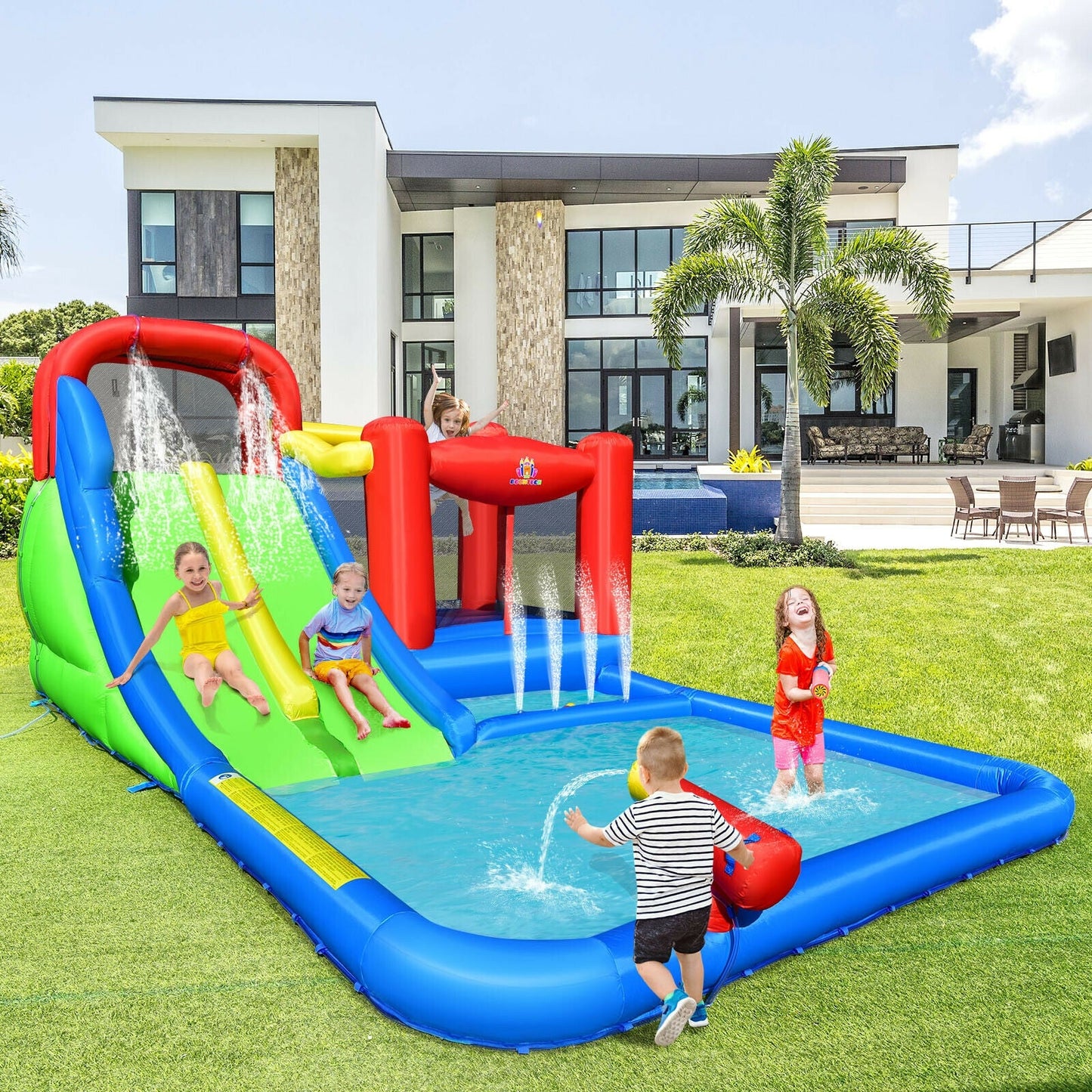 Inflatable Water Slide with Ocean Balls for Kids