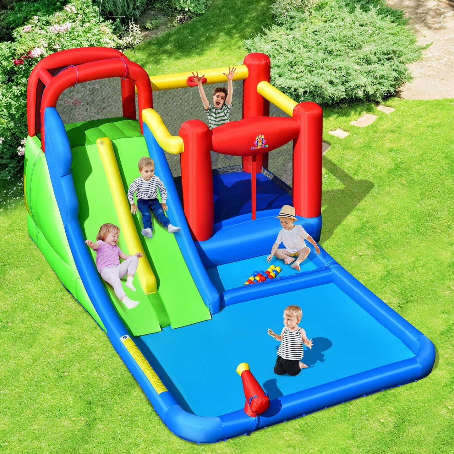 Inflatable Water Slide with Ocean Balls for Kids