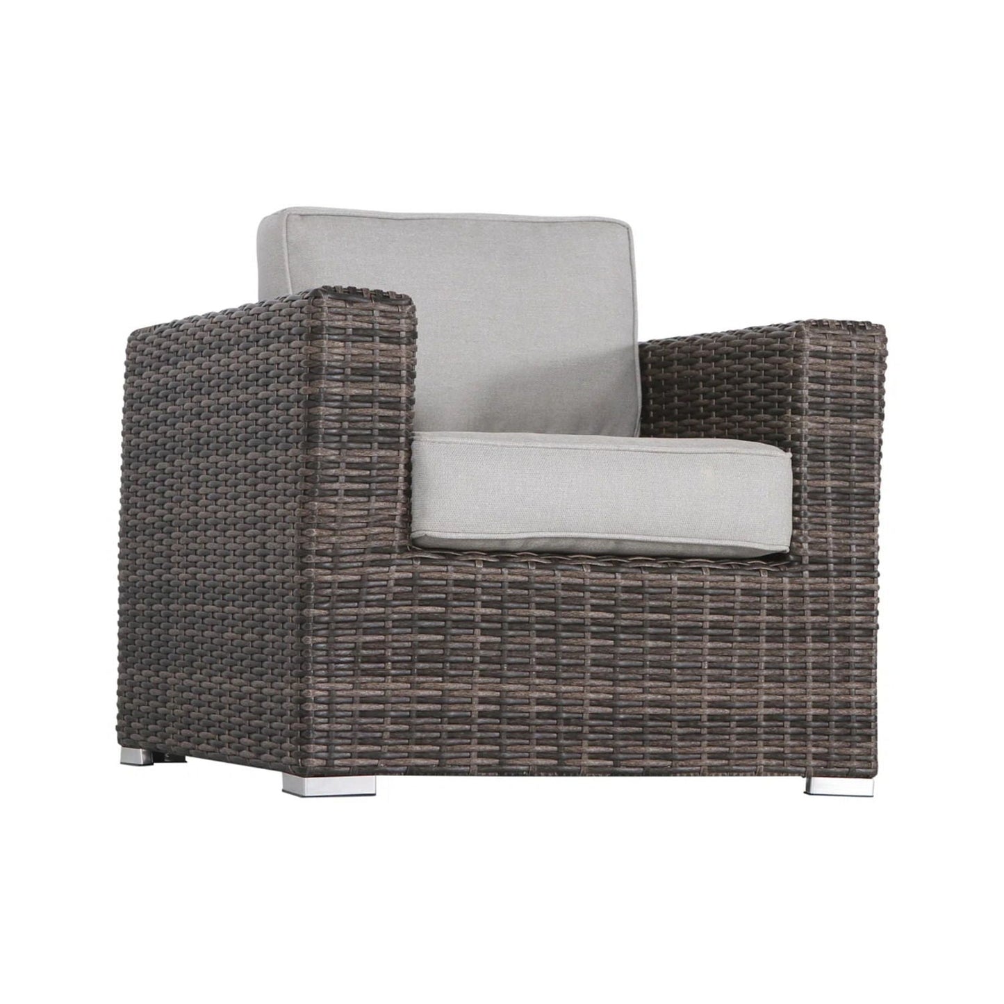 3 Piece Patio Rattan Furniture Set With Cushions &amp; Fire Pit&nbsp;