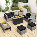 9 Piece Patio Furniture Set with 42" Fire Pit