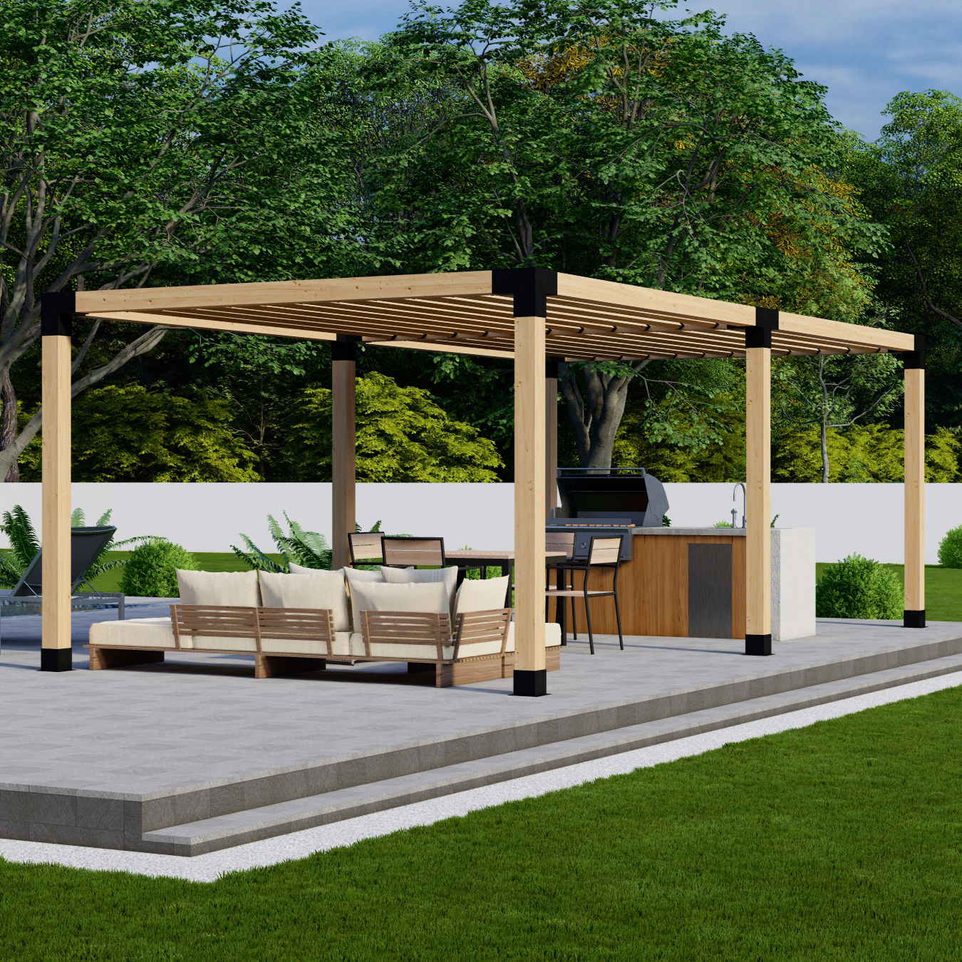 DIY Pergola Bracket Kit for a Freestanding Pergola With Slatted Roof (Up to 24' x 12')