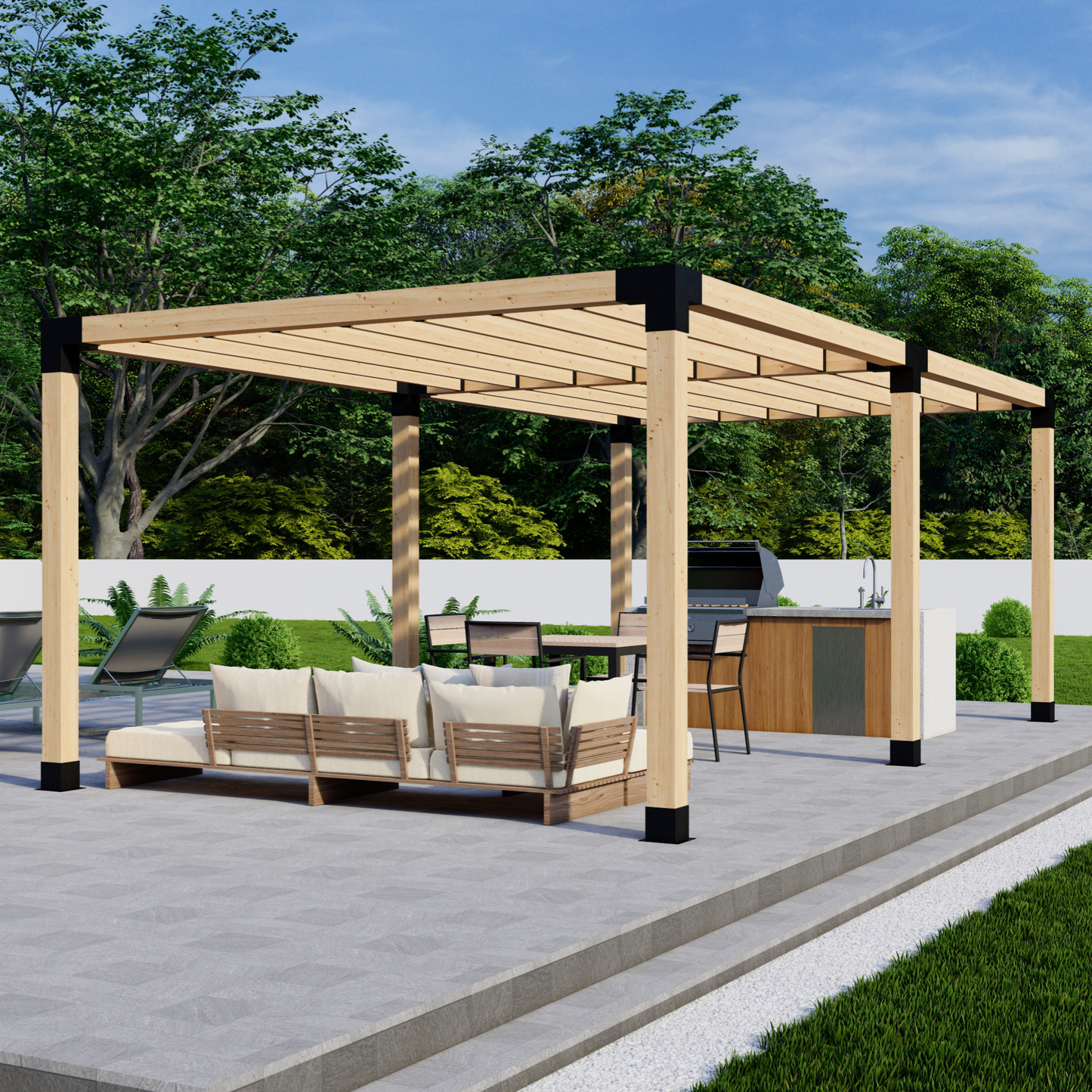 DIY Pergola Bracket Kit for a Freestanding Pergola With Slatted Roof (Up to 24' x 12')