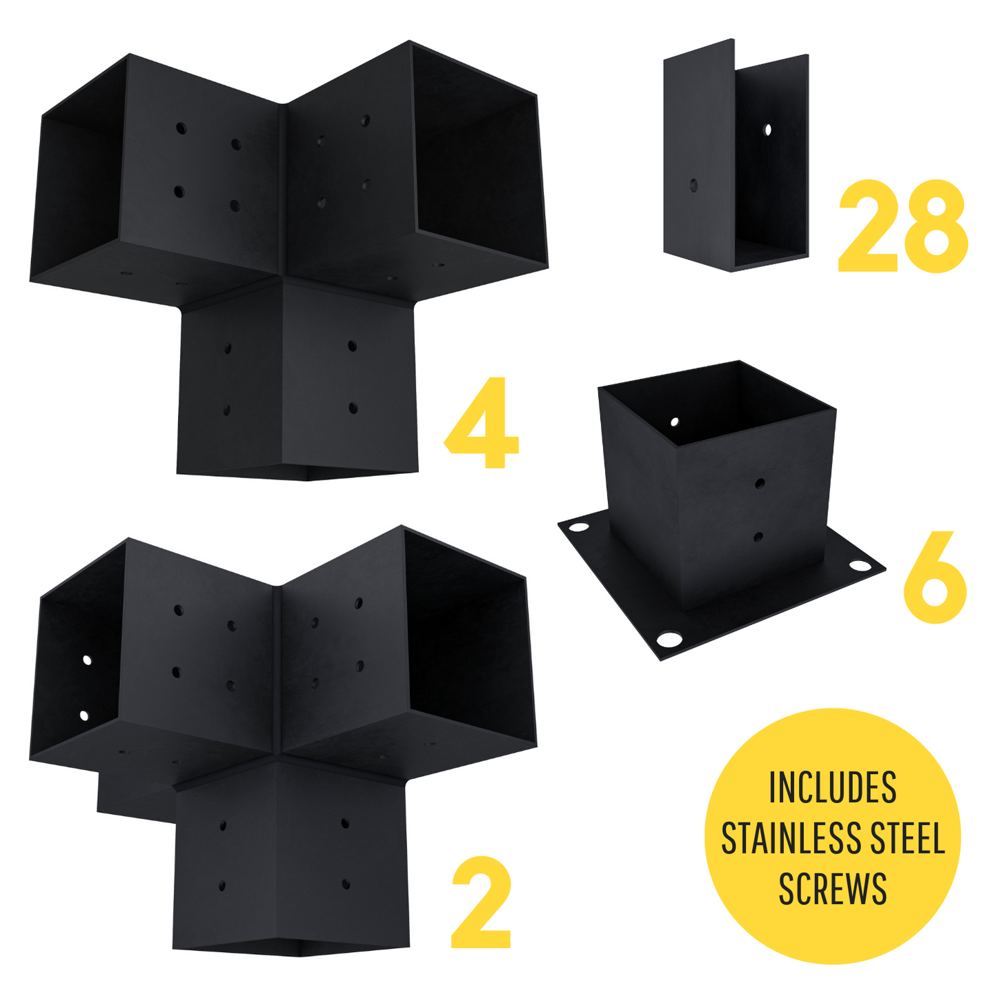 DIY Pergola Bracket Kit for a Freestanding Pergola With Slatted Roof (Up to 24' x 12')