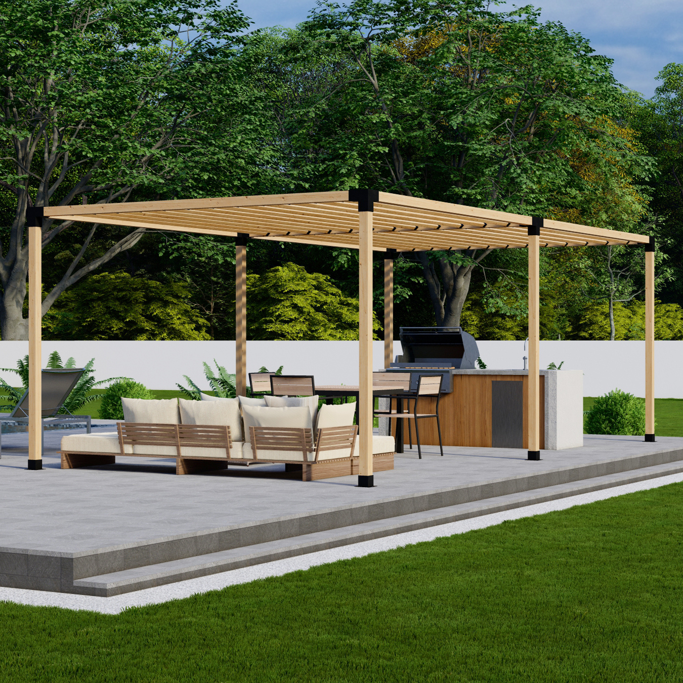 DIY Pergola Bracket Kit for a Freestanding Pergola With Slatted Roof (Up to 24' x 12')