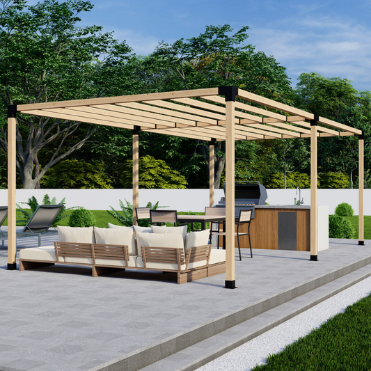 DIY Pergola Bracket Kit for a Freestanding Pergola With Slatted Roof (Up to 24' x 12')