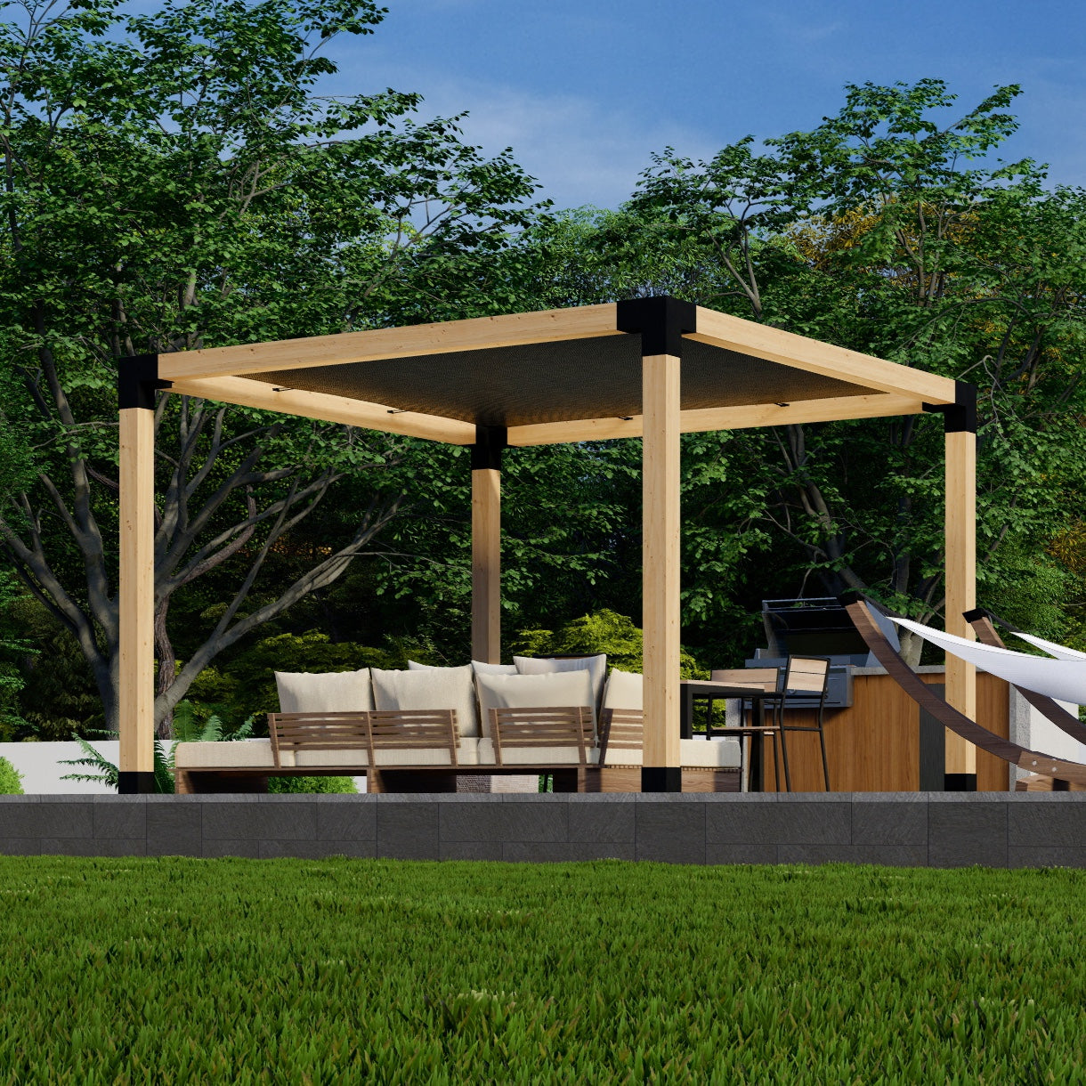 DIY Pergola Kit for a Freestanding Pergola With Canopy  (Up to 12' x 12')
