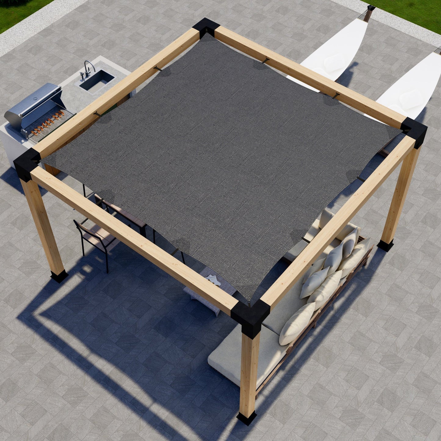 DIY Pergola Kit for a Freestanding Pergola With Canopy  (Up to 12' x 12')