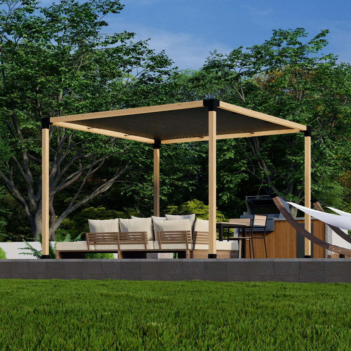 DIY Pergola Kit for a Freestanding Pergola With Canopy  (Up to 12' x 12')