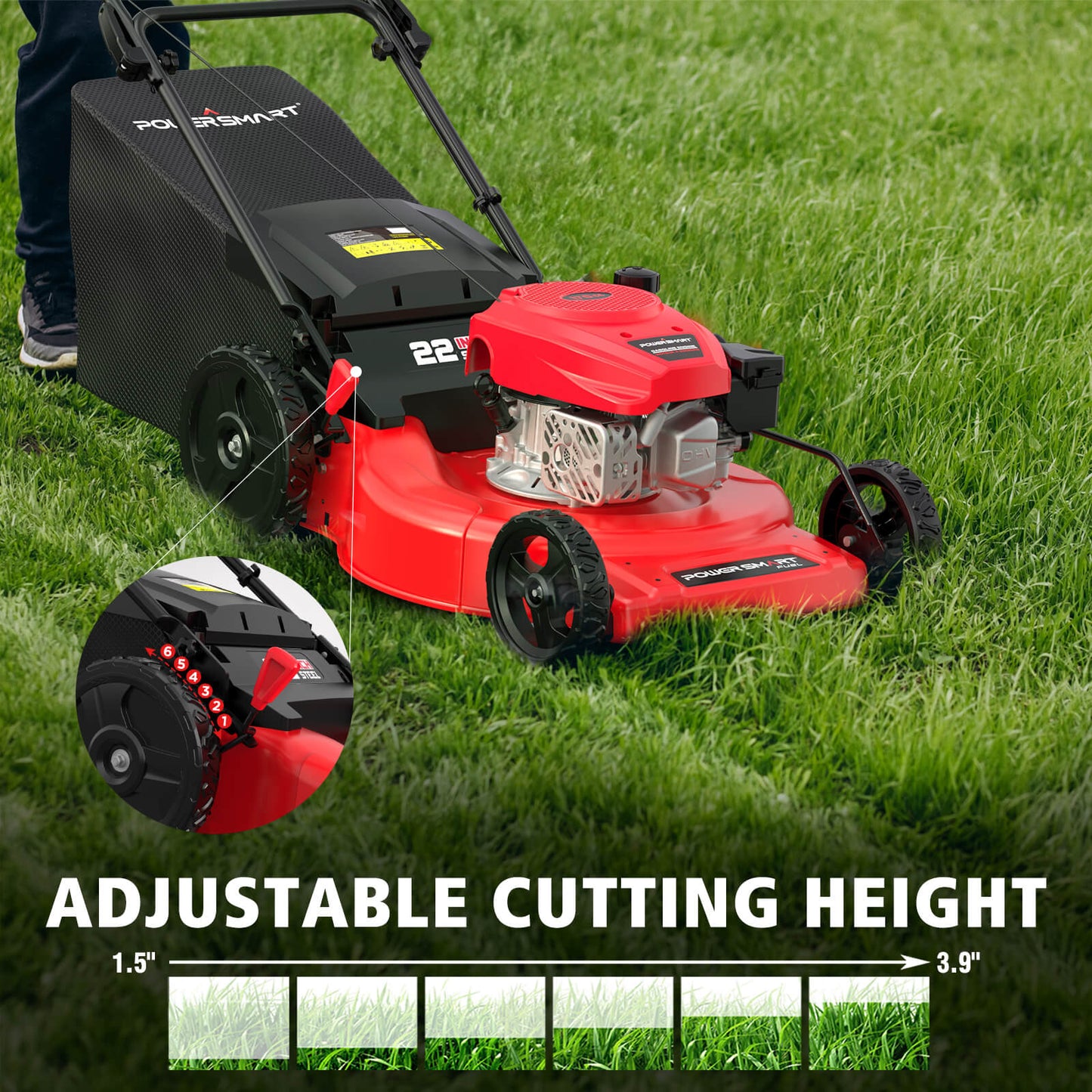 22" Gas Self-Propelled 3-in-1 Lawn Mower V8622S